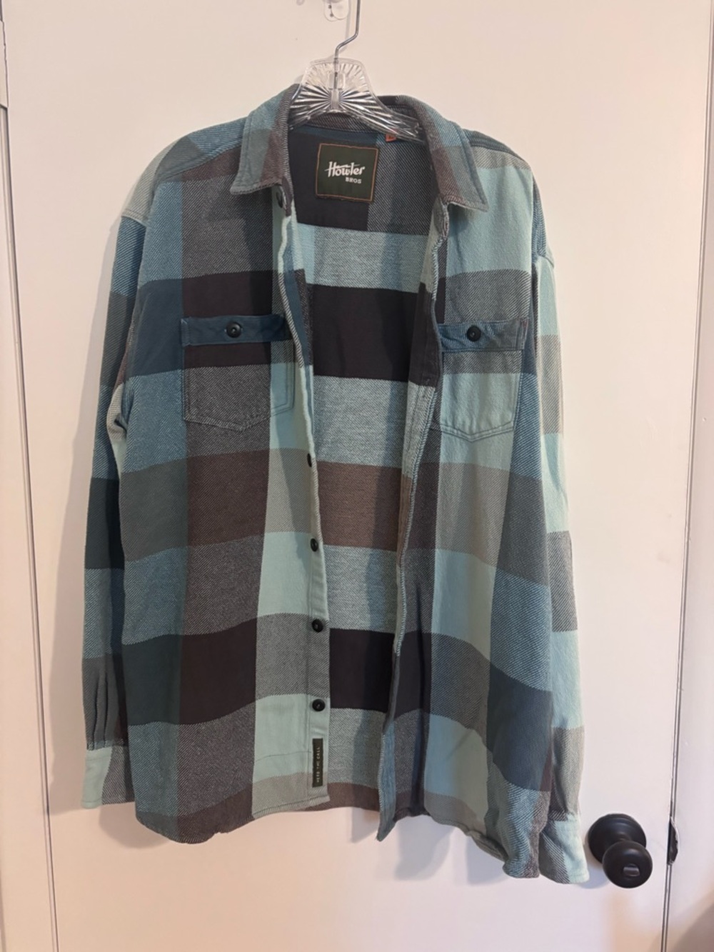 Howler Brothers Teal and Navy Plaid Jacket Shirt